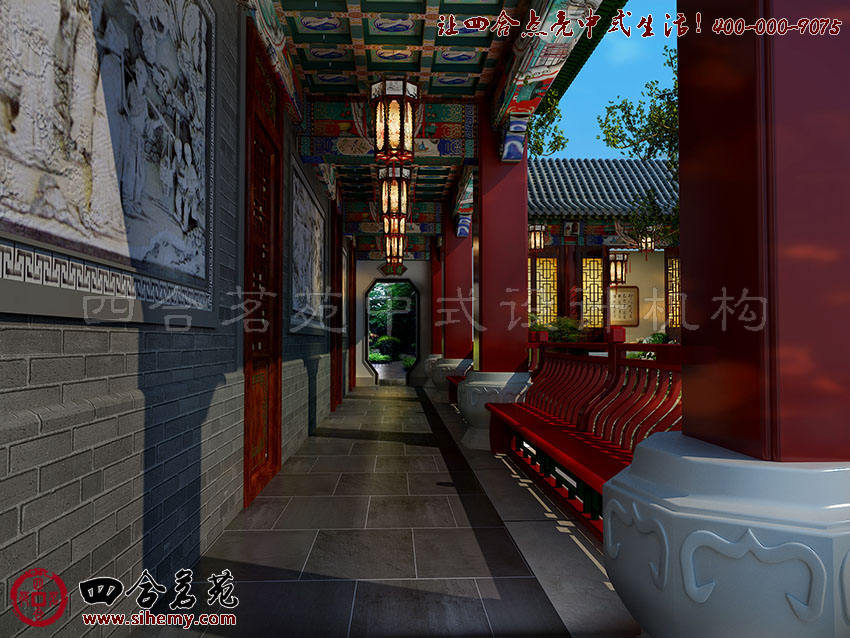 造型端秀綺色彩艷麗豐富 養(yǎng)生館中式古建園林設(shè)計(jì)效果圖